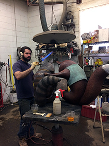 Sculpture at the New Arts Foundry in Baltimore, Maryland for mold-making and bronze casting 5