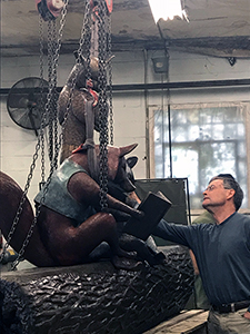 Sculpture at the New Arts Foundry in Baltimore, Maryland for mold-making and bronze casting 6